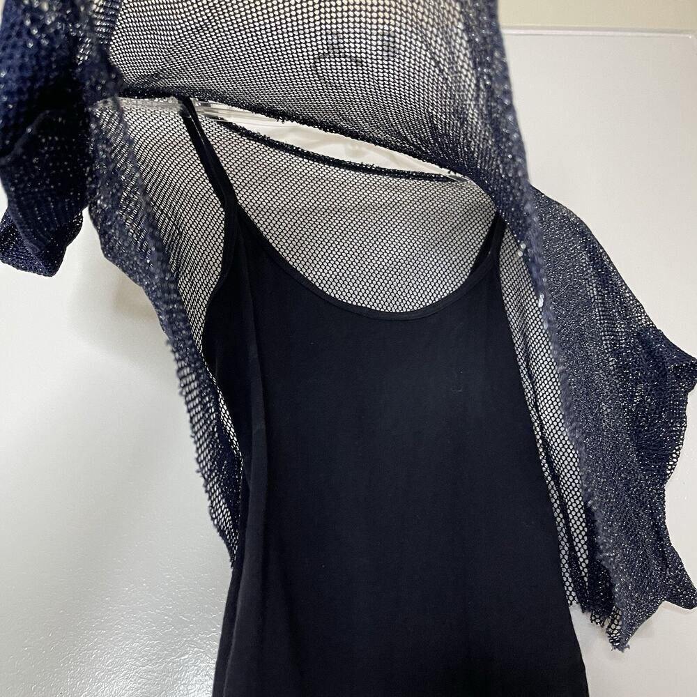 Free People Intimate two timer bodysuit navy blue shimmer mesh overlay XS - Picture 4 of 8